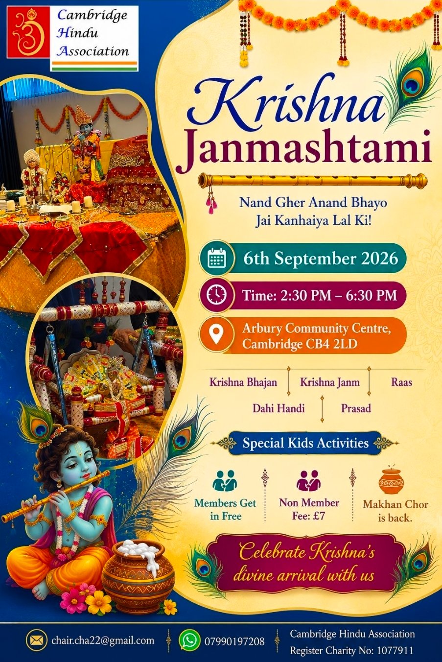 Krishna Janmashtami 2026 event poster